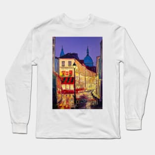 Night on the streets of Paris Long Sleeve T-Shirt